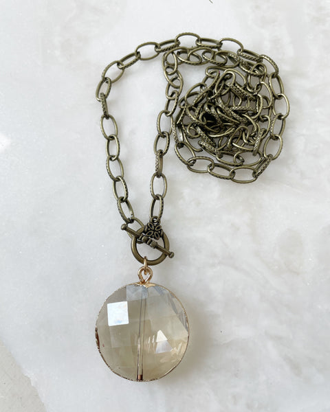 Long crystal necklace