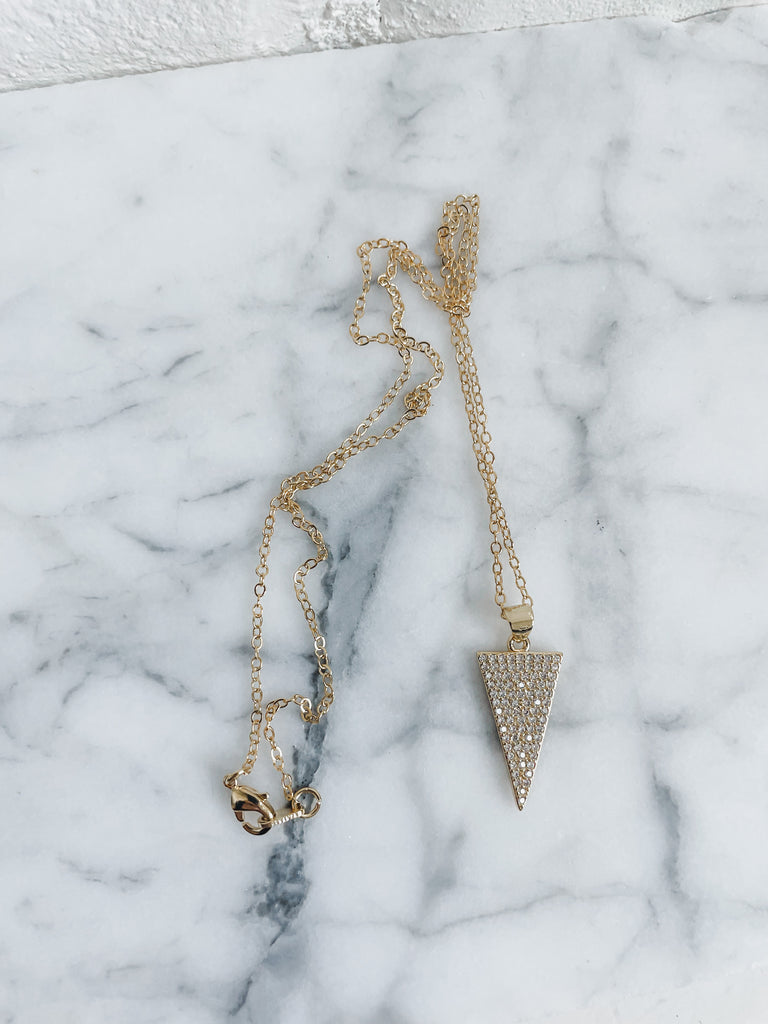 Shimmer triangle necklace