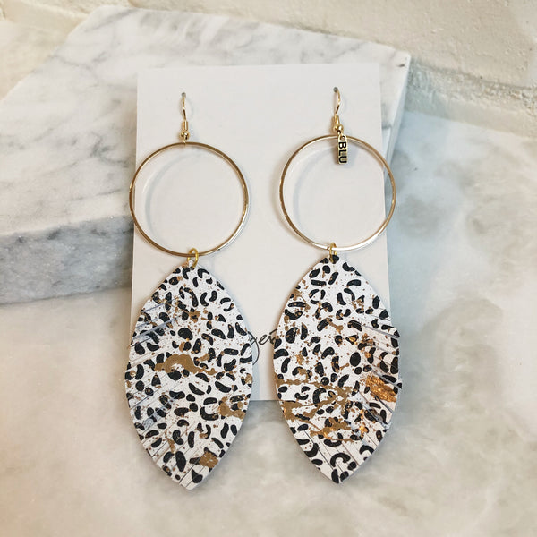 White leopard earring