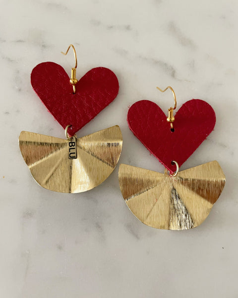 Red heart earring